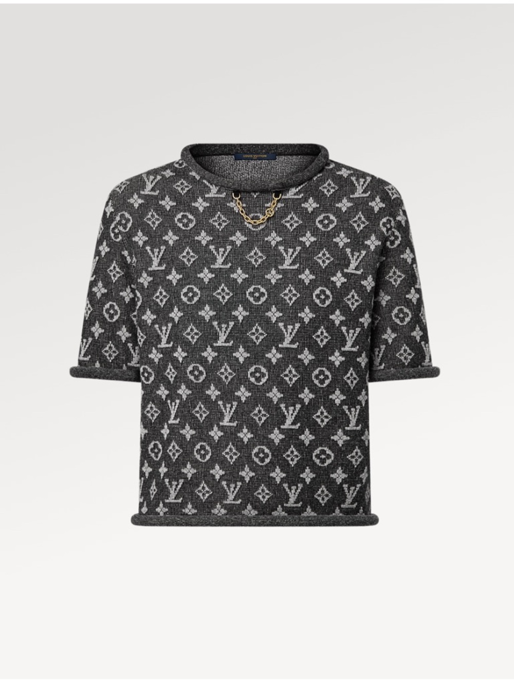 Authentic Louis Vuitton grey monogram jacquard top small